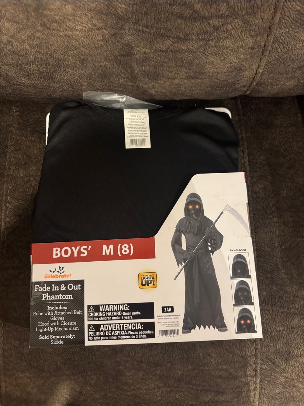 Celebrate! Boys' Black Fade In & Out Phantom Costume - Medium (8)